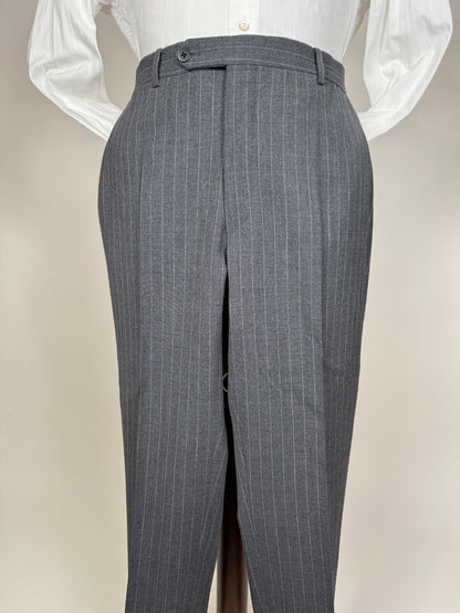 Completo estivo Sartoria Partenopea fresco lana grigio gessato - tg. 50/52