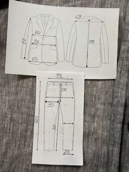 Completo in lino grigio chiaro (nuovo) - tg. 54/56