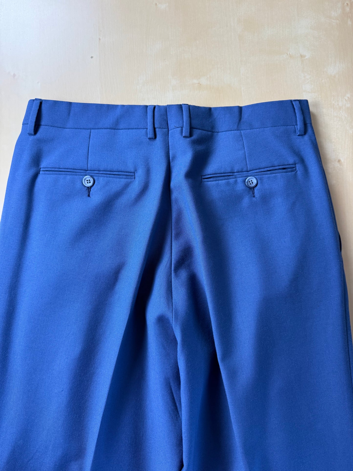 Completo anni '80 fresco lana bluette - tg. 52, pantaloni 48