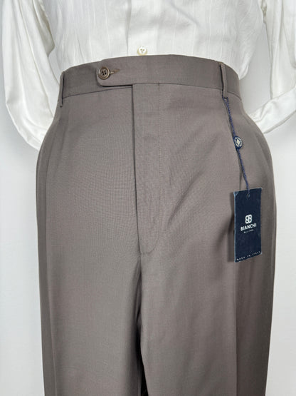 Pantalone in fresco lana anni ‘90 grigio-cachi (NOS) - tg. 58