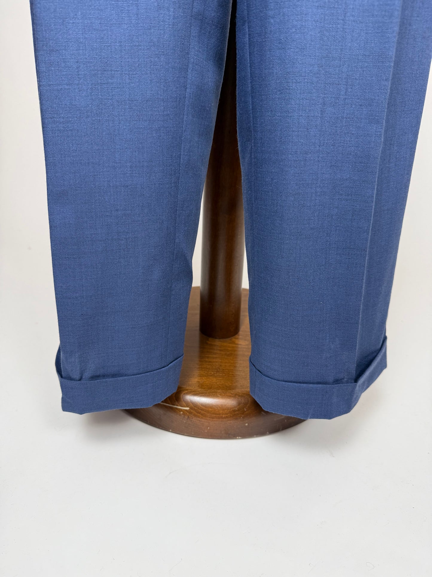 Pantaloni fresco lana blu cobalto anni '90 (NOS) - tg. 50
