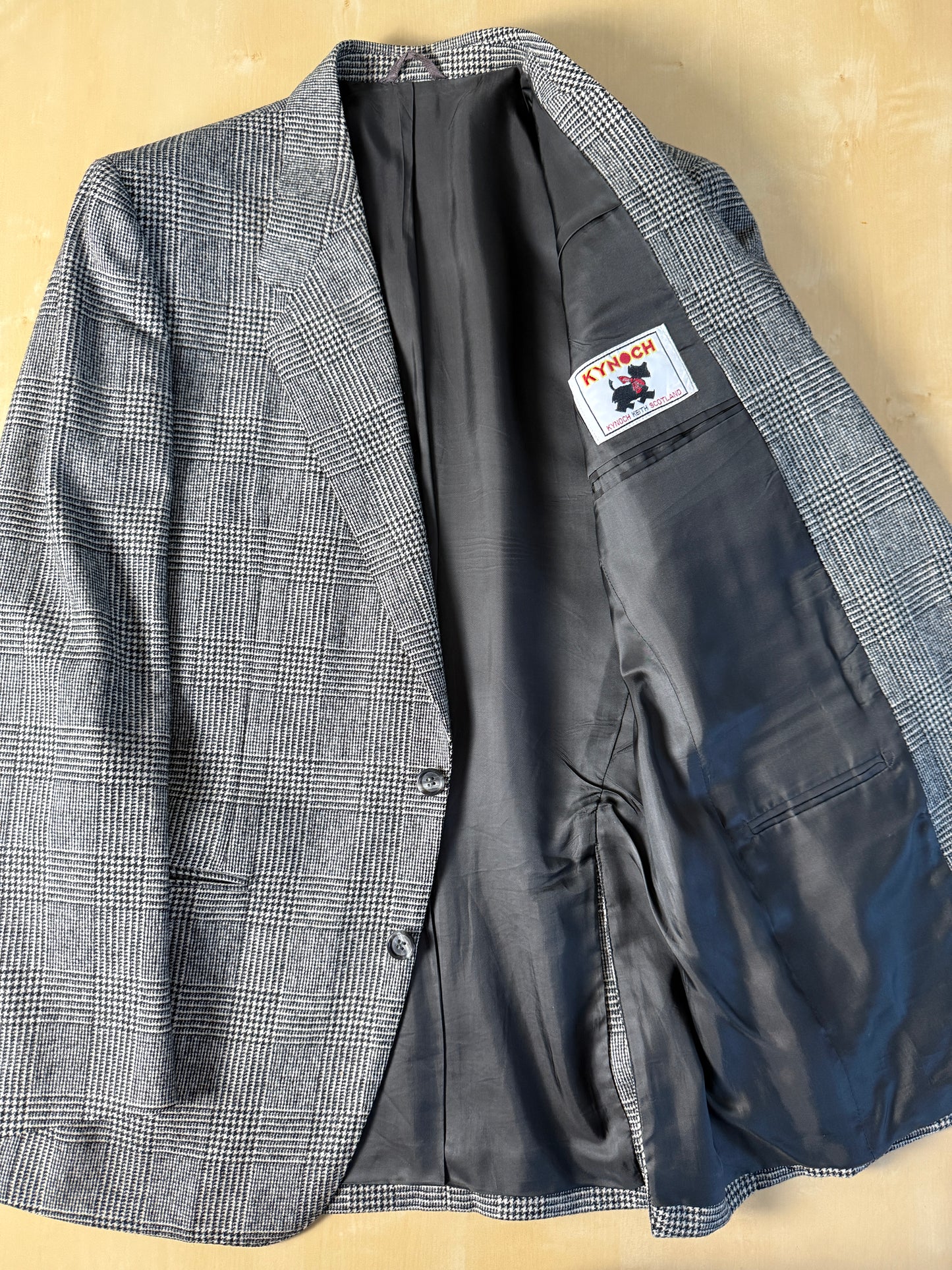 Giacca anni ‘70/‘80 in flanella principe di Galles scozzese - tg. 46
