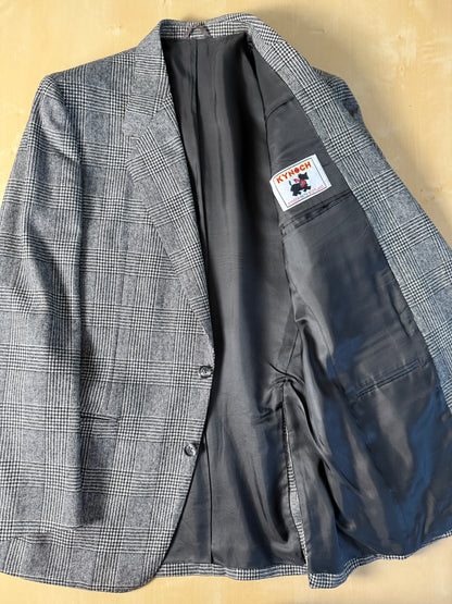 Giacca anni ‘70/‘80 in flanella principe di Galles scozzese - tg. 46