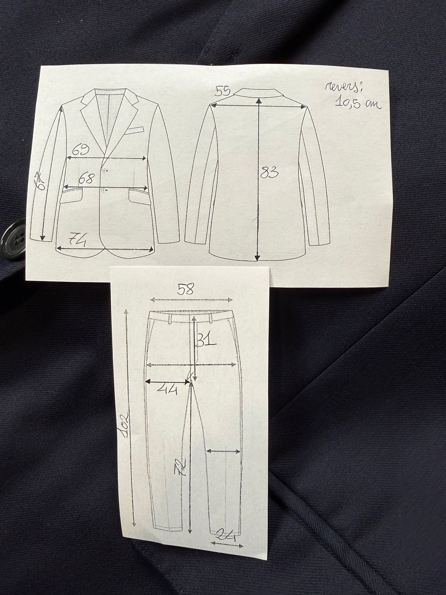Completo sartoriale anni ‘80 flanella lana e cashmere - tg. 62