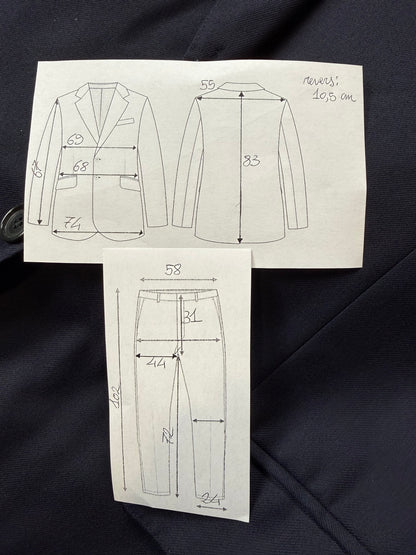 Completo sartoriale anni ‘80 flanella lana e cashmere - tg. 62