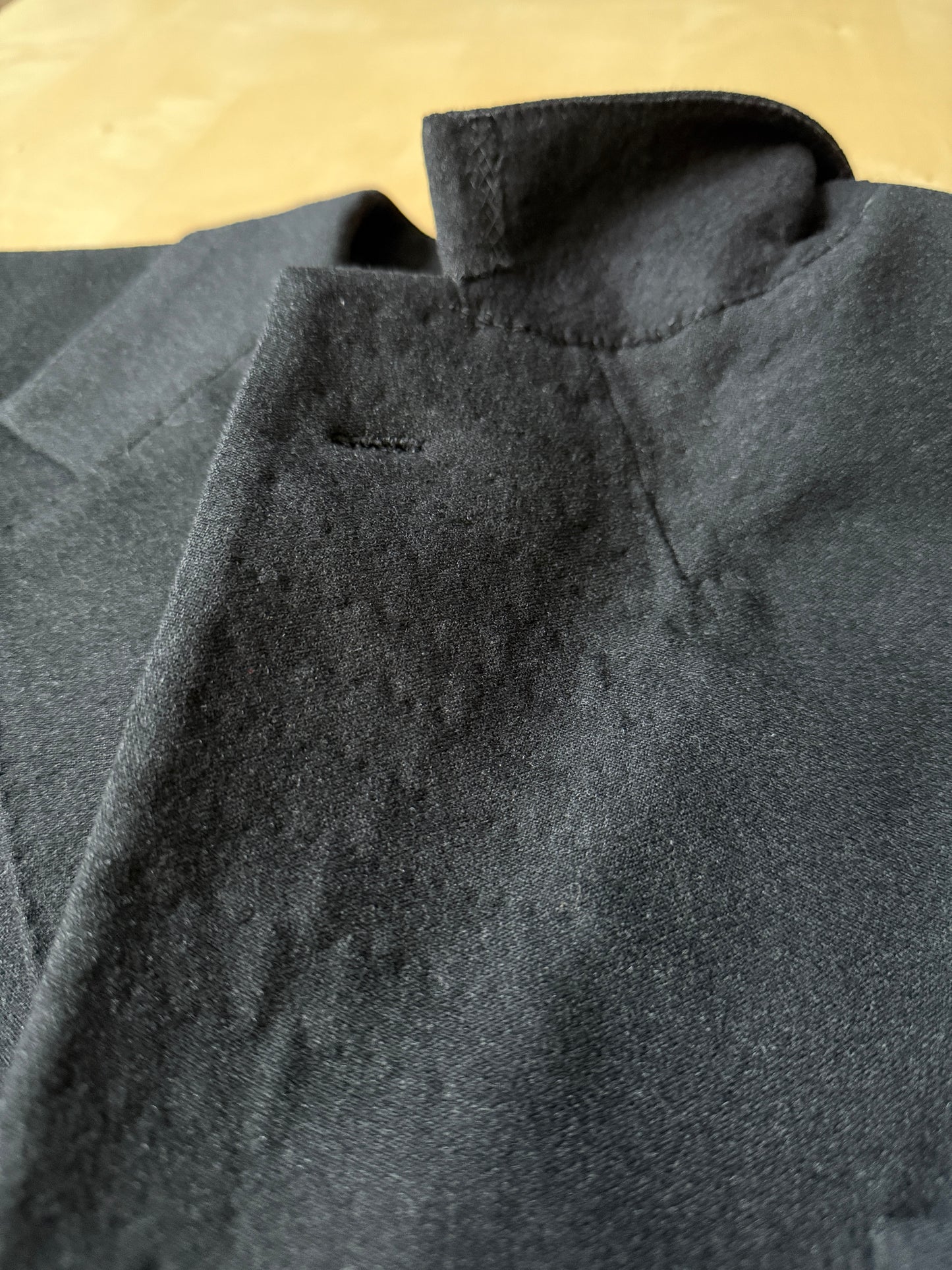 Completo 3 pezzi sartoriale anni ‘60/‘70 in flanella antracite - tg. 50