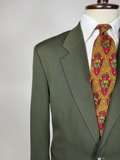 Completo anni '80 misto lana verde - tg. 48 drop alto