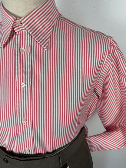 Camicia anni ‘70 rossa a righe - M collo 42
