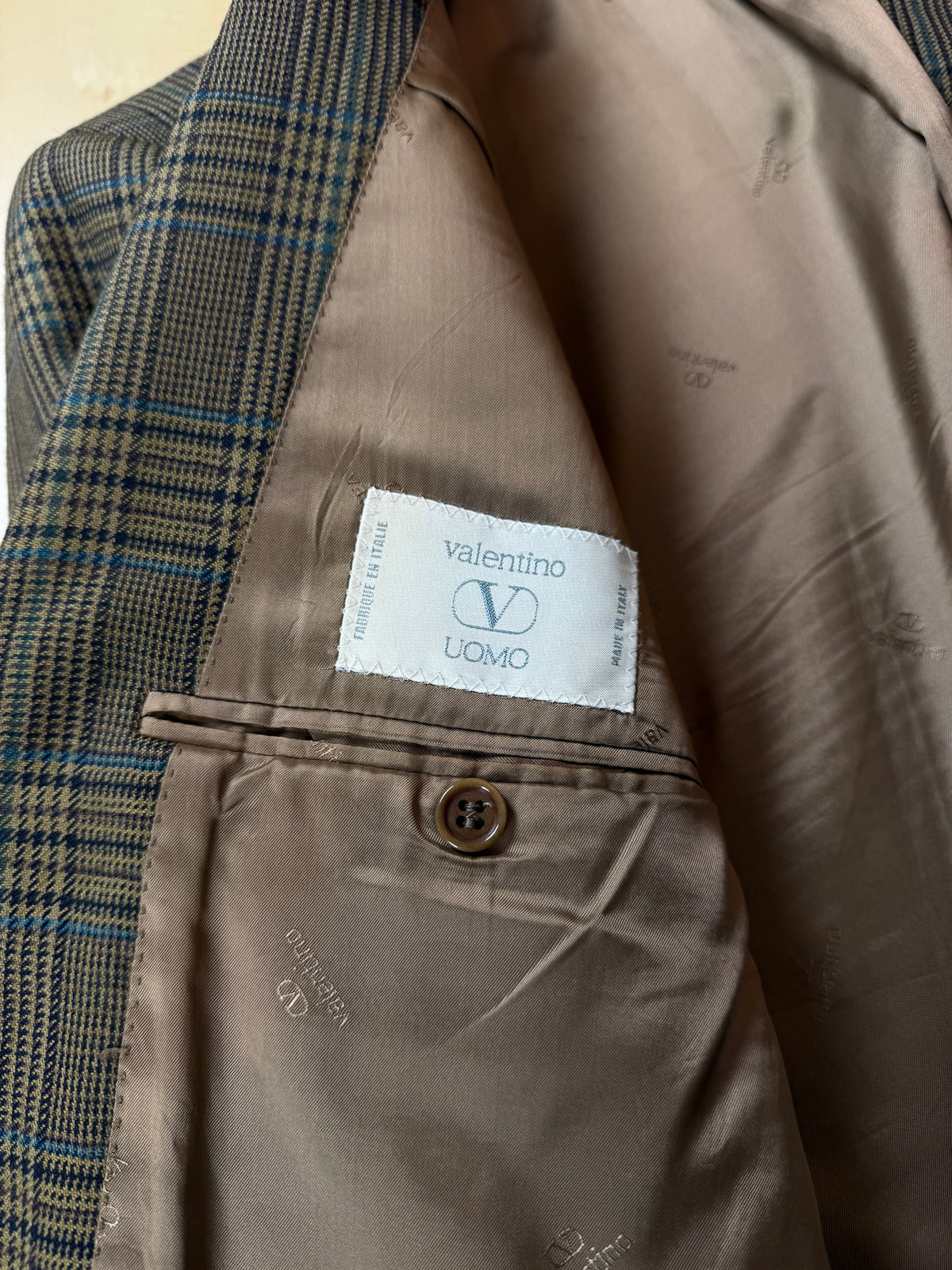 Giacca Valentino anni '80 principe di Galles verde - tg. 52