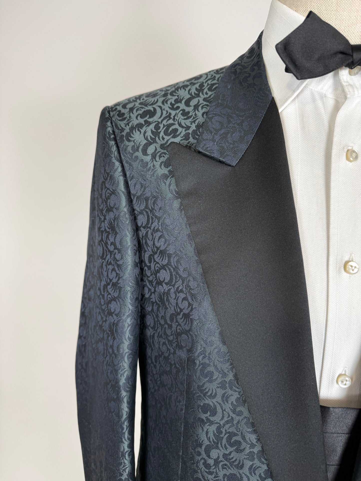 Giacca da smoking Pal Zileri anni '80 in seta shantung damascata - tg. 52
