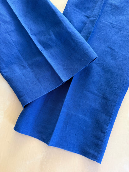 Pantaloni in lino anni '80 blu cobalto - tg. 46