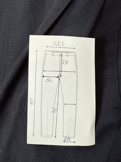 Pantaloni in flanella blu trama righe (NOS) - tg. 46/48