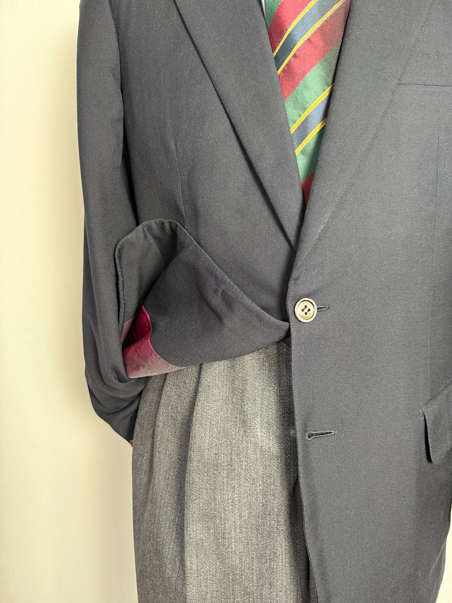 Giacca/blazer Brioni anni ‘80 in twill blu - tg. 48/50