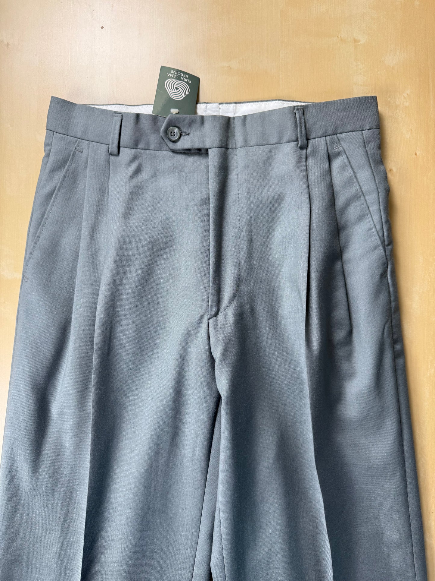 Pantaloni fresco lana verde salvia anni '80 (NOS) - tg. 44/46
