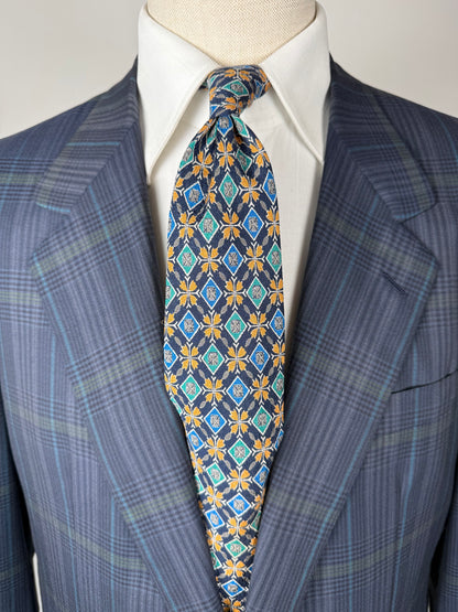 Cravatta Missoni vintage seta jacquard fantasia geometrica