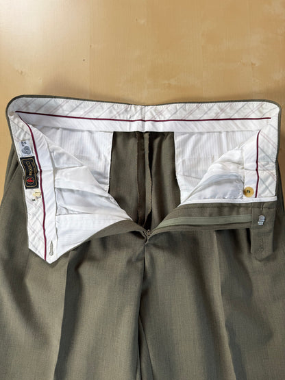 Pantaloni fresco lana verde oliva anni '80 (NOS) - tg. 50