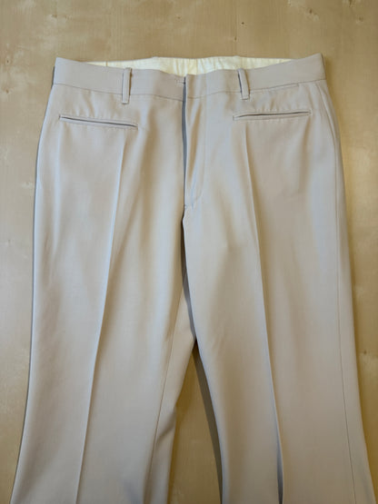 Completo sartoriale anni '70 a zampa in twill color panna - tg. 44/46