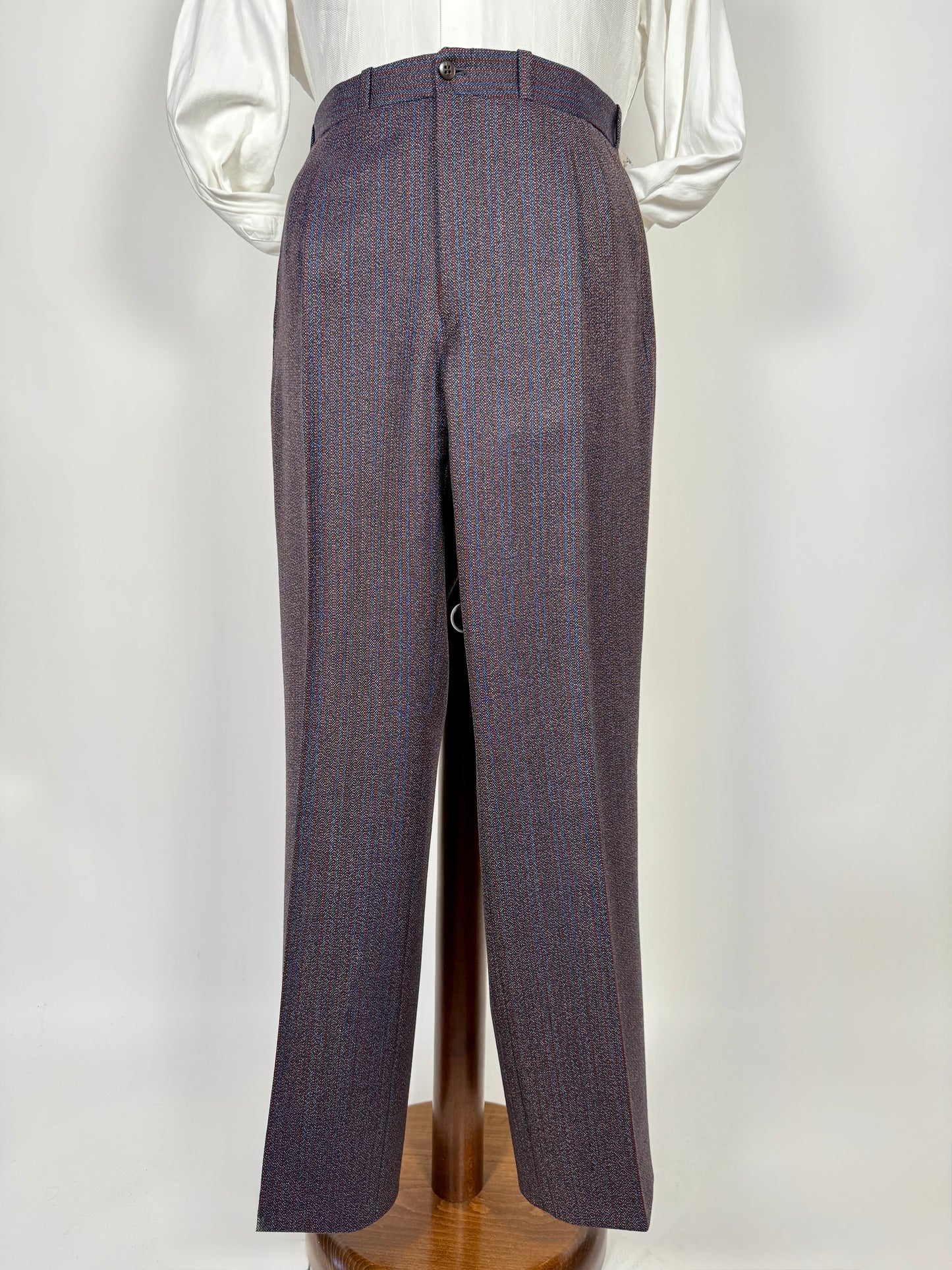 Completo sartoriale anni ‘70 rosso e blu sale-pepe - tg. 50