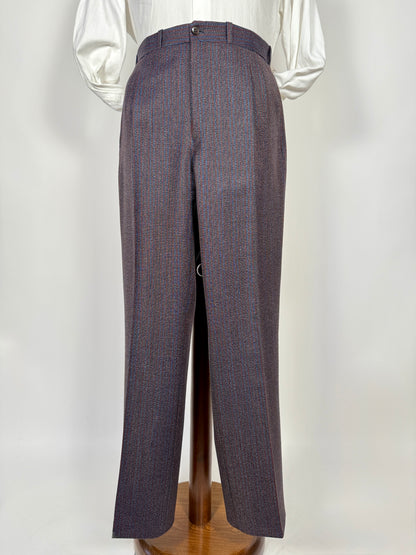 Completo sartoriale anni ‘70 rosso e blu sale-pepe - tg. 50