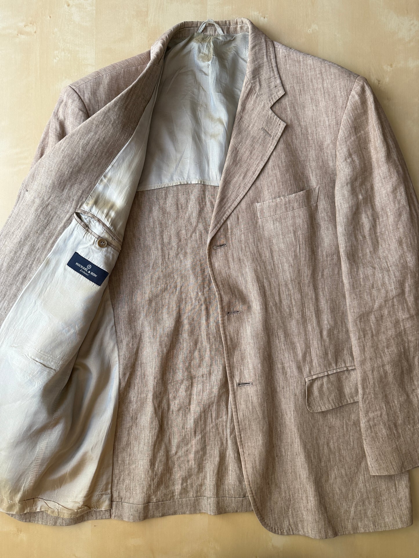 Giacca in puro lino color corda - tg. 52