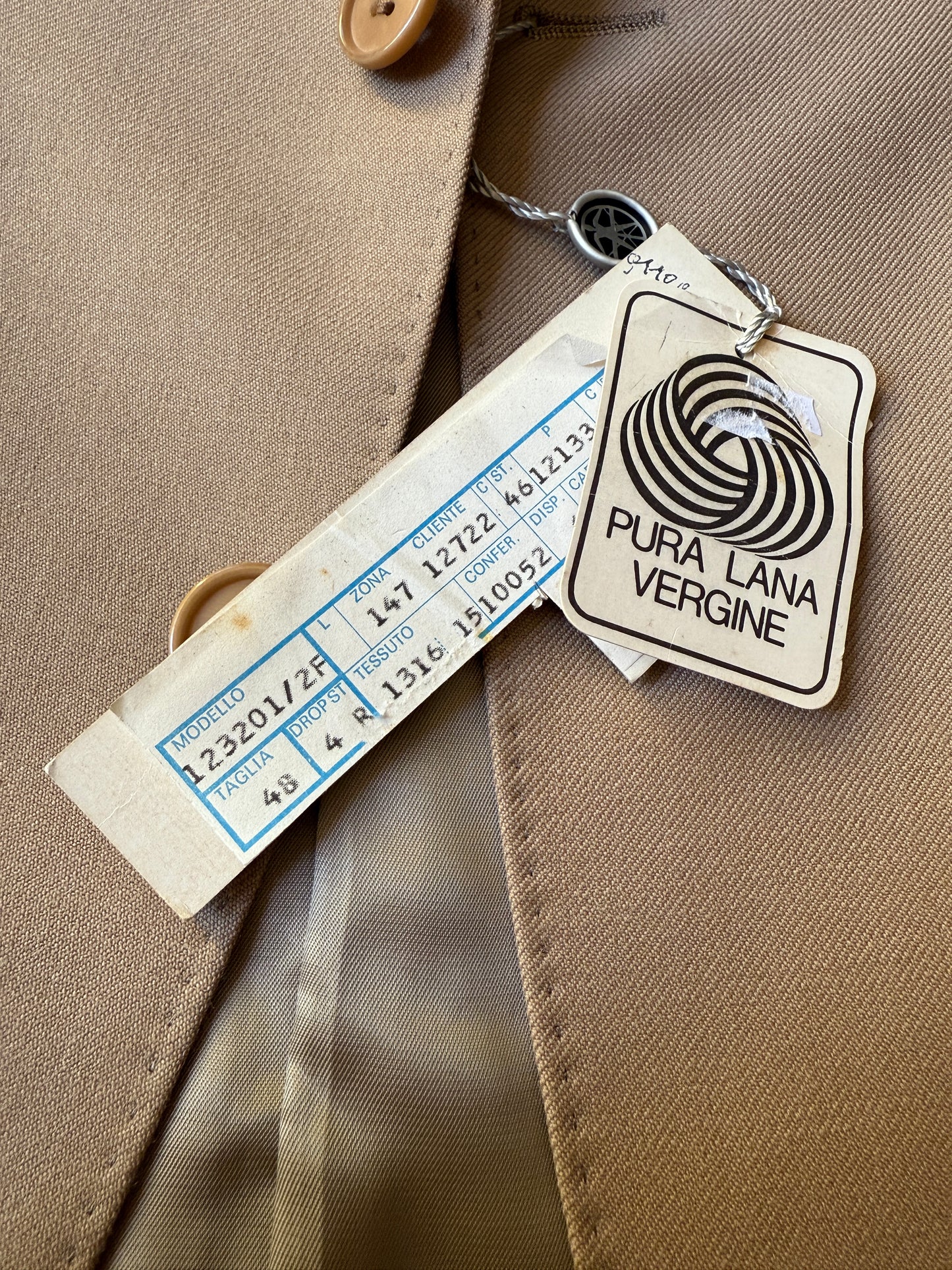 Completo Marzotto anni ‘70 in twill beige (NOS) - tg. 46/48