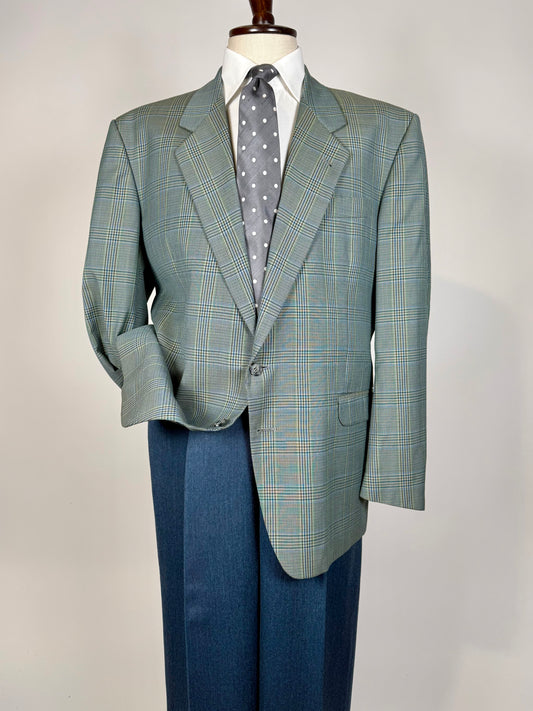 Giacca anni ‘80 fresco lana Galles verde salvia - tg. 58