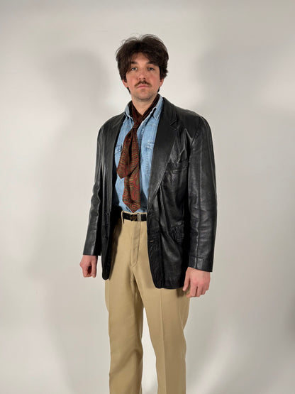 Giacca blazer in pelle anni ‘80 - tg. 50