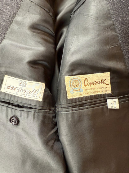 Completo doppiopetto anni ‘70/‘80 flanella antracite - tg. 52