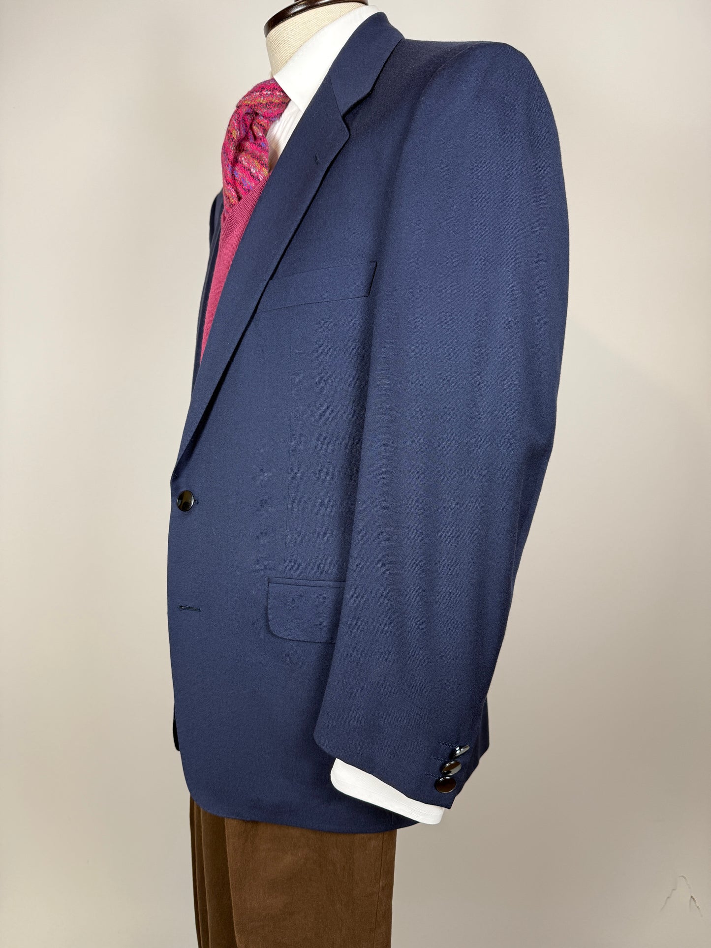 Blazer Trussardi anni ‘90 flanella blu - tg. 48/50