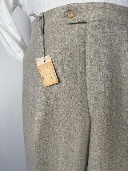 Pantaloni anni ‘80 in lana color panna (NOS) - tg. 50/52