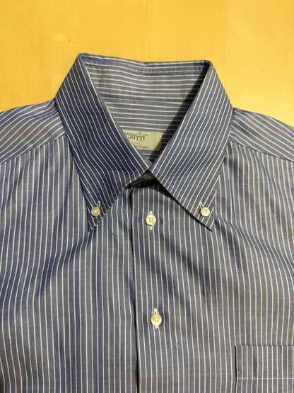 Camicia Ermenegildo Zegna Gritti blu riga in twill ritorto - L collo 42