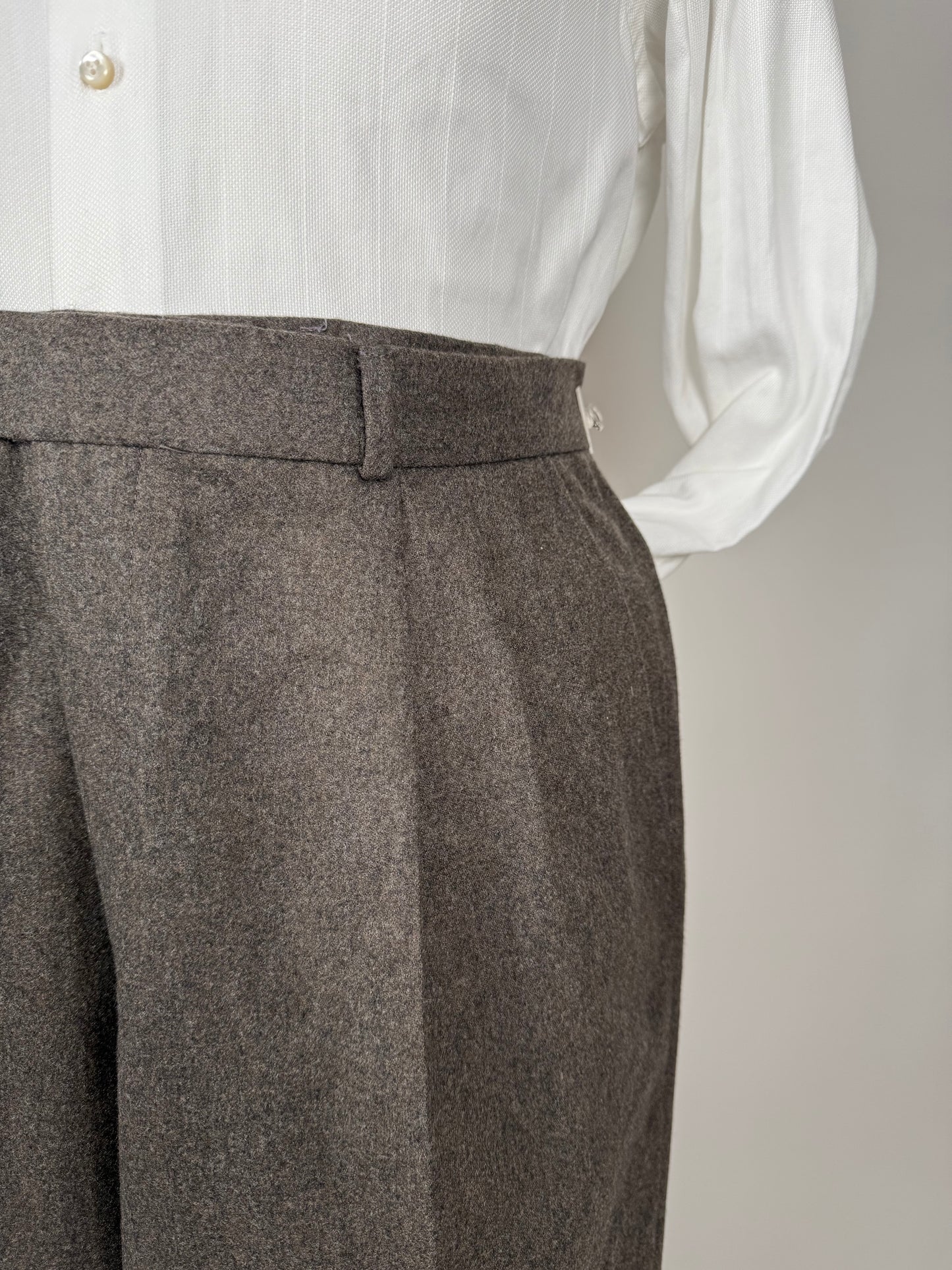 Pantaloni in flanella marrone anni ‘80 - tg. 52