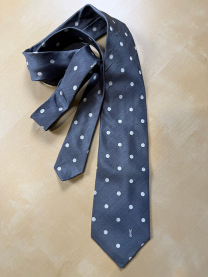 Cravatta Yves Saint Laurent seta shantung a pois