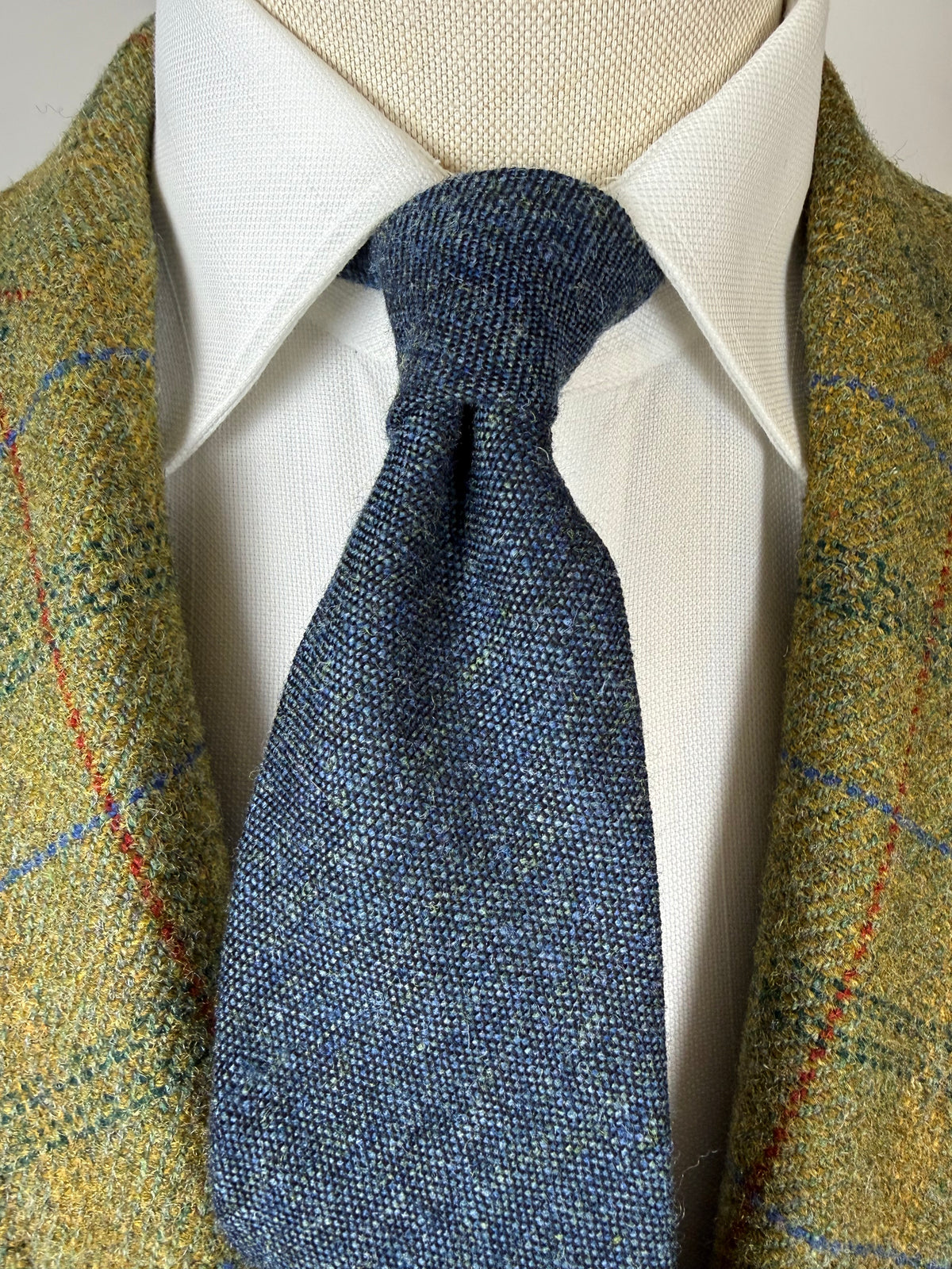 Cravatta De Paz donegal tweed blu