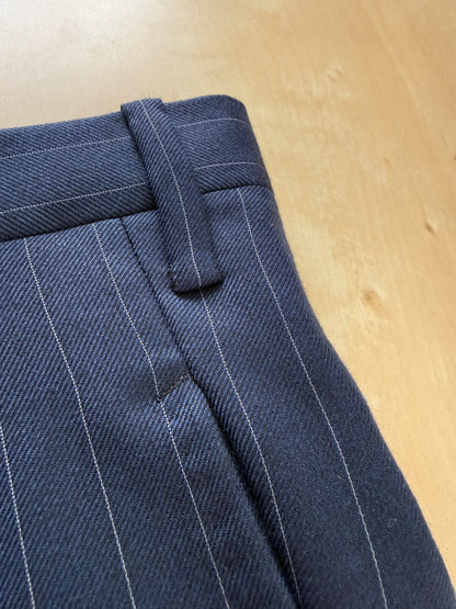 Pantaloni sartoriali flanella pettinata lana e cashmere blu gessato - tg. 50/52