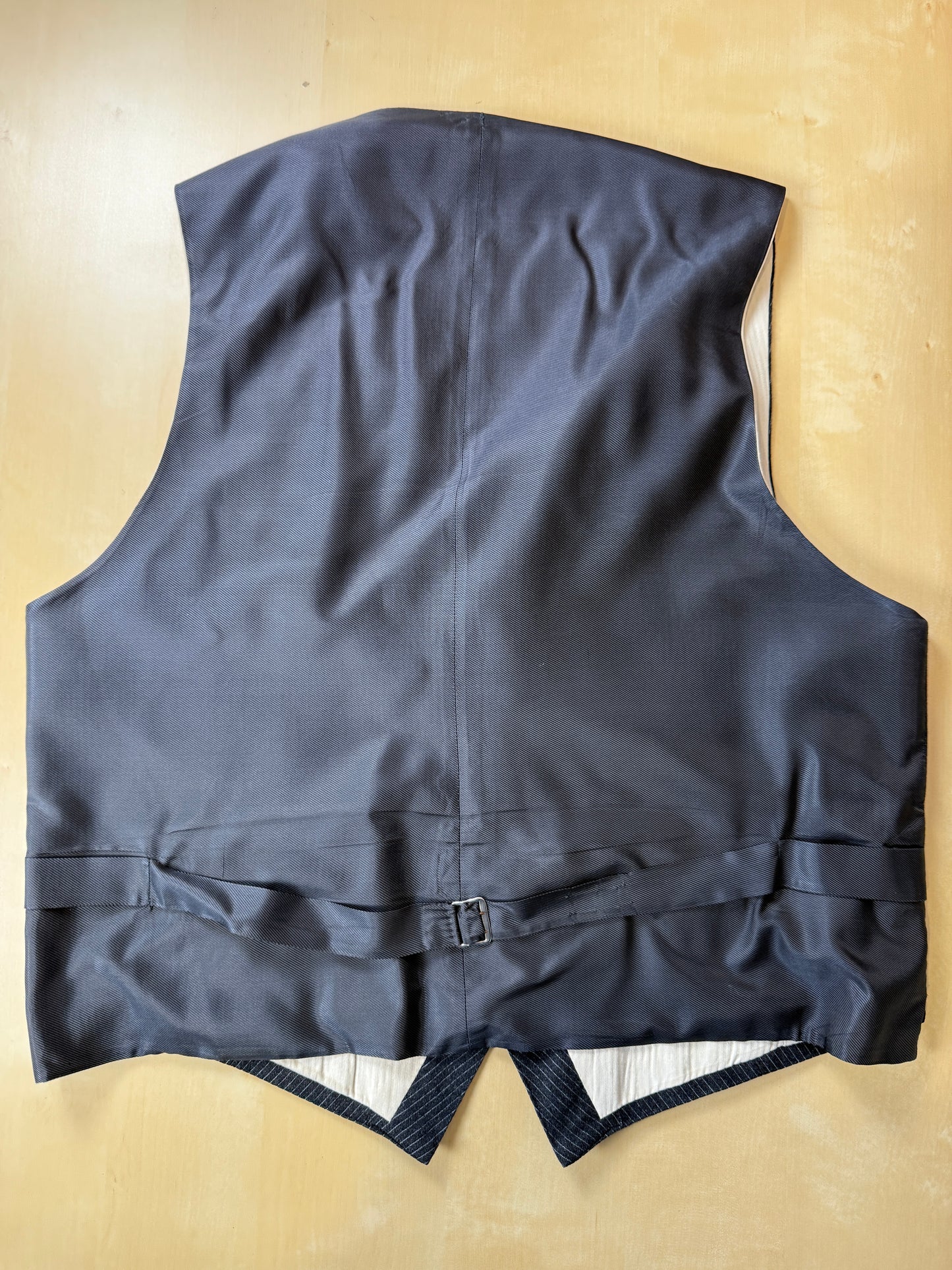 Completo 3 pezzi anni ‘60 sartoriale flanella antracite gessato - tg. 50