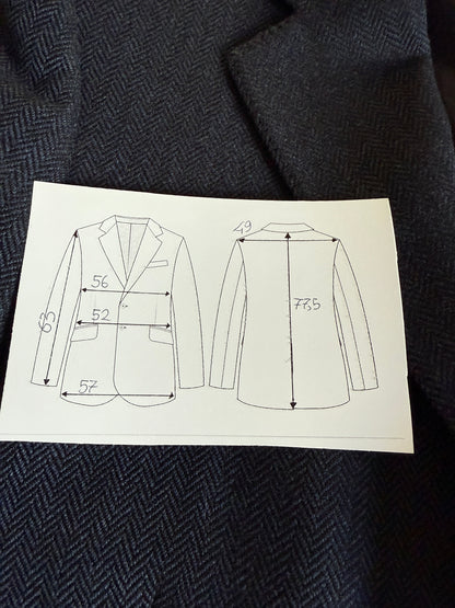 Giacca in puro cashmere spigato tessuto Loro Piana - tg. 50