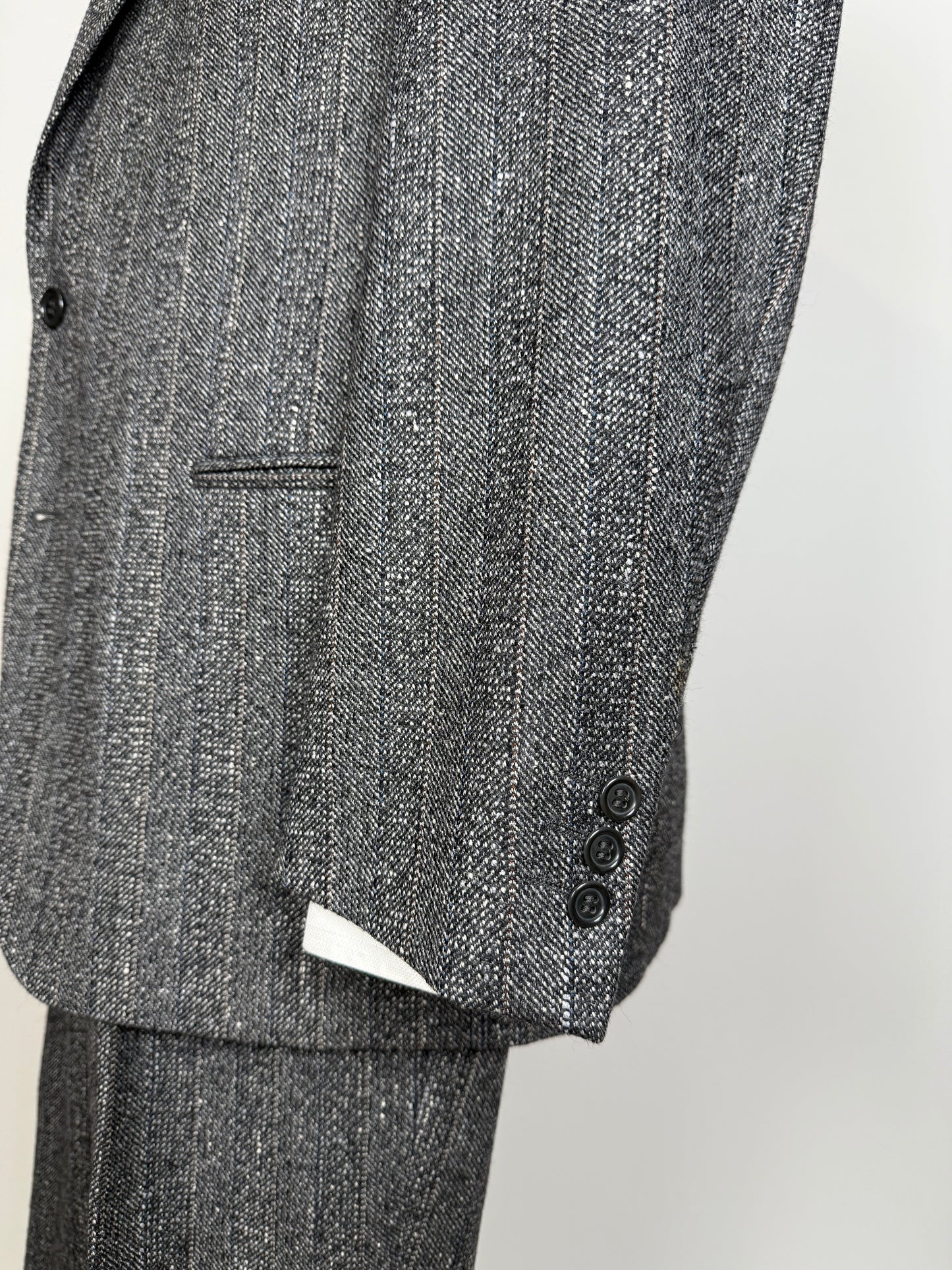 Completo anni ‘70/‘80 tweed lana e seta - tg. 52/54