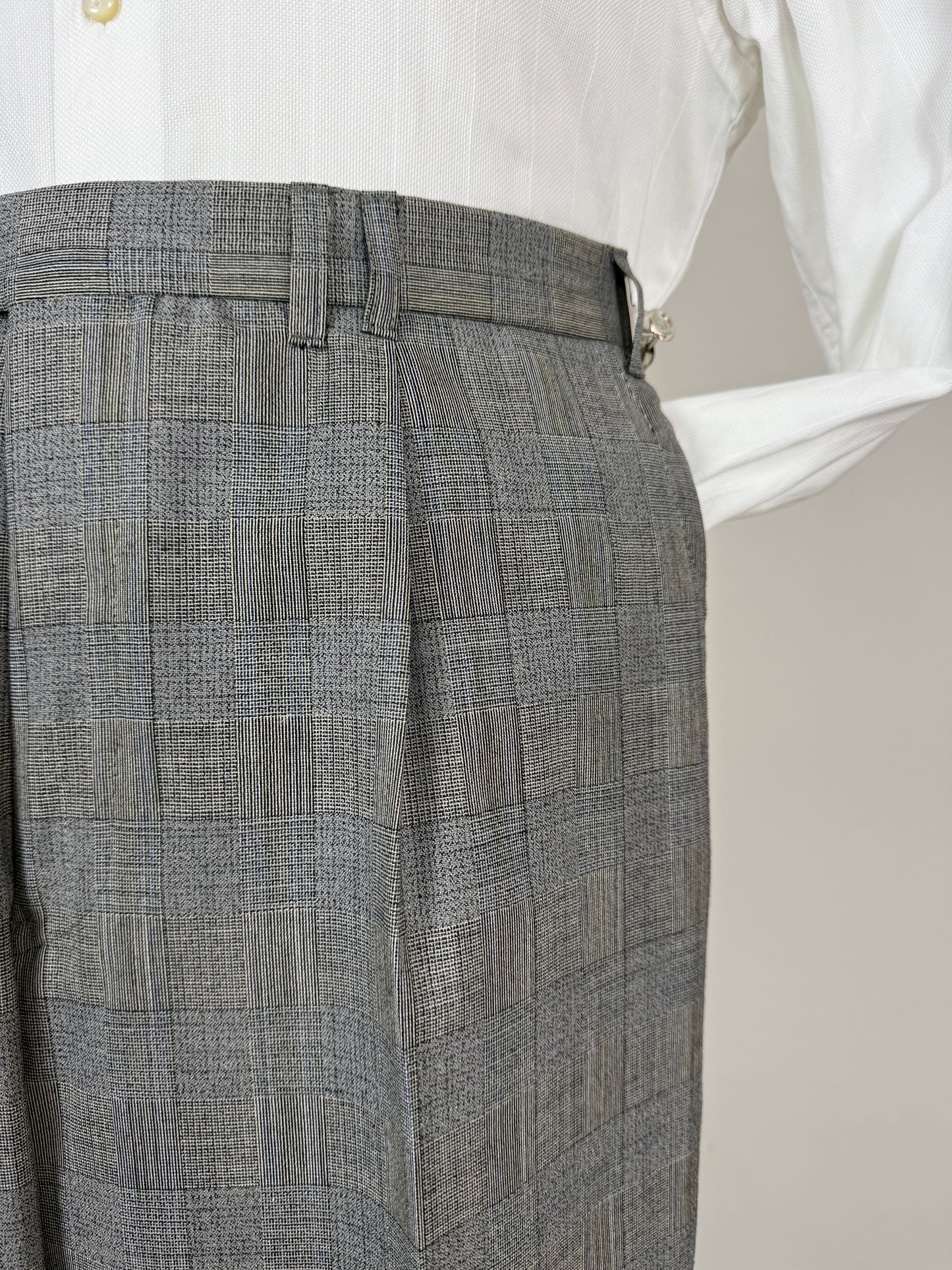 Pantaloni fresco lana principe di Galles anni '80 (NOS) - tg. 48