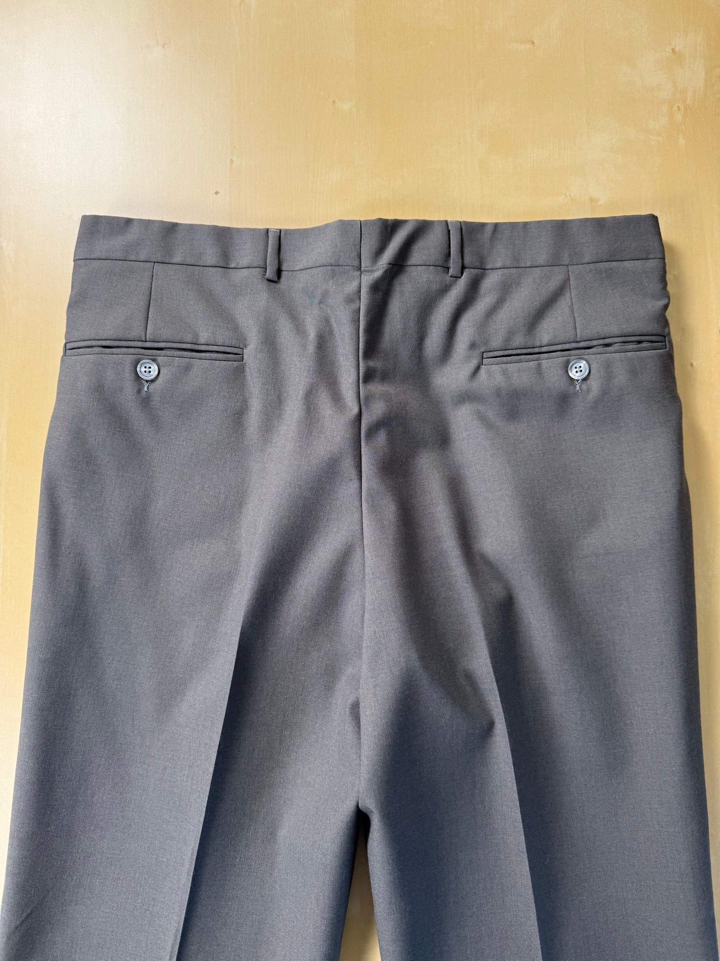 Pantaloni fresco lana grigio petrolio anni '80 (NOS) - tg. 52