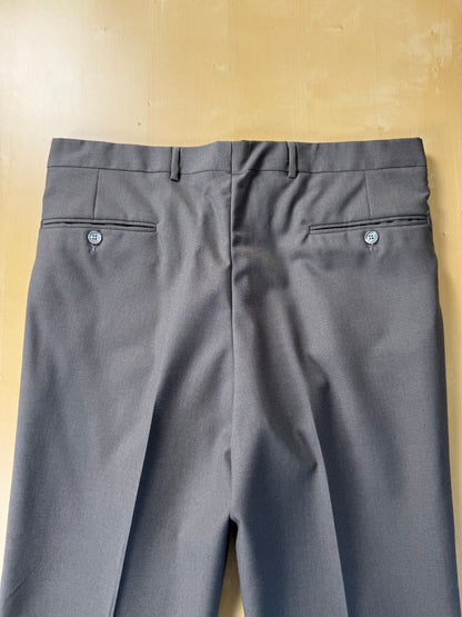 Pantaloni fresco lana grigio petrolio anni '80 (NOS) - tg. 52
