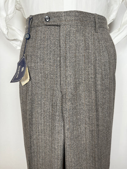 Pantalone anni ‘80 in tweed herringbone (NOS) - tg. 48