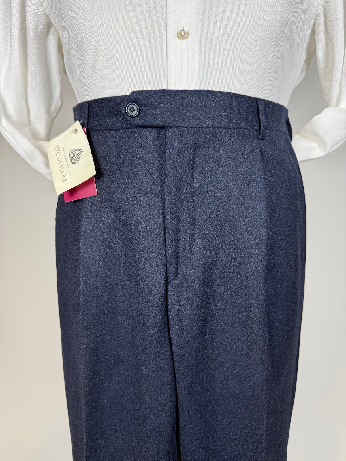 Pantaloni flanella blu notte anni '90 (NOS) - tg. 50