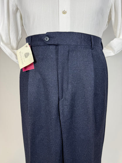 Pantaloni flanella blu notte anni '90 (NOS) - tg. 50