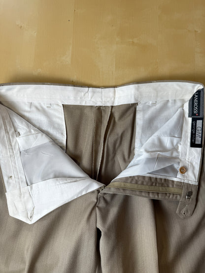 Pantalone anni ‘90 in fresco lana beige/cachi (NOS) - tg. 52
