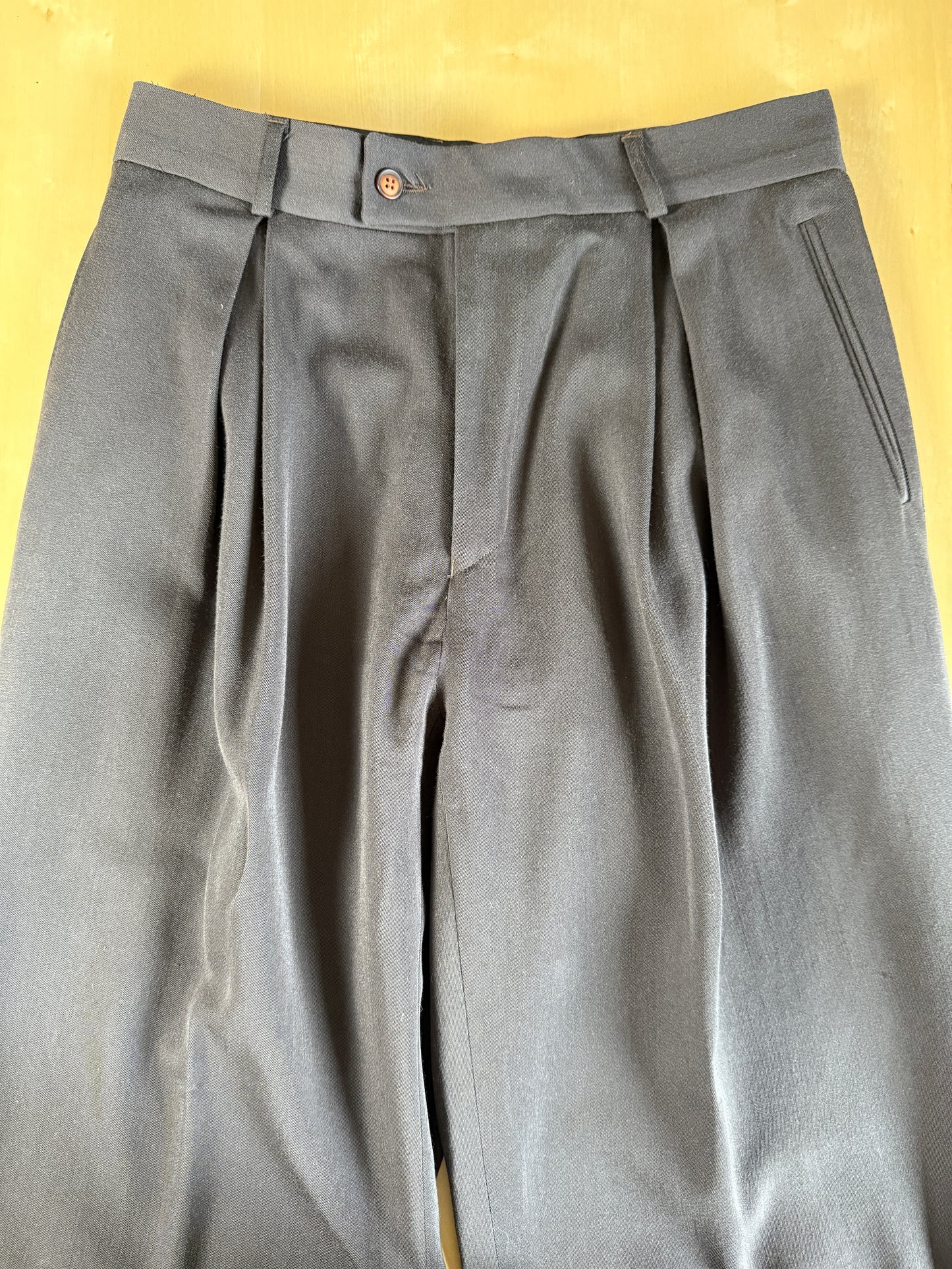 Completo doppiopetto anni ‘80 flanella verde petrolio - tg. 50/52 drop alto