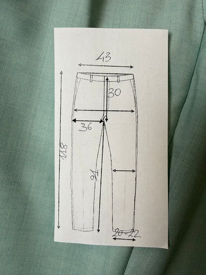 Pantaloni fresco lana turchese anni '80 (NOS) - tg. 48/50