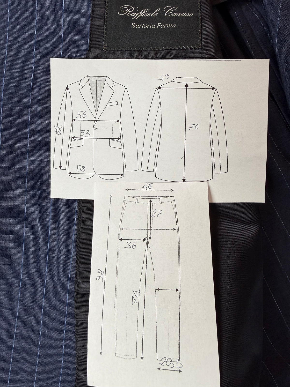 Completo Caruso tessuto Loro Piana lana mohair e seta - tg. 50