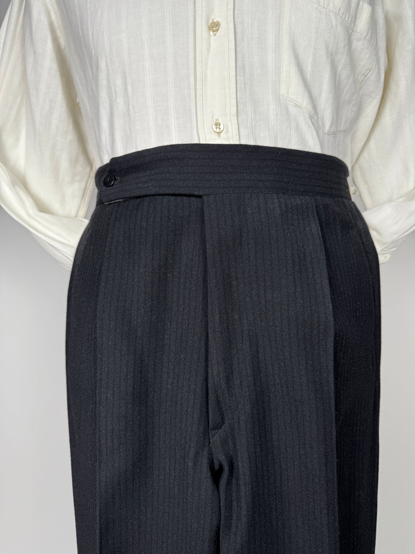 Completo sartoriale anni ‘50/‘60 monopetto revers a lancia - tg. 50 corta