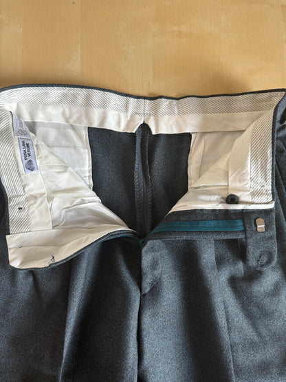 Pantaloni anni ‘80 crepella di lana verde scuro (NOS) - tg. 46